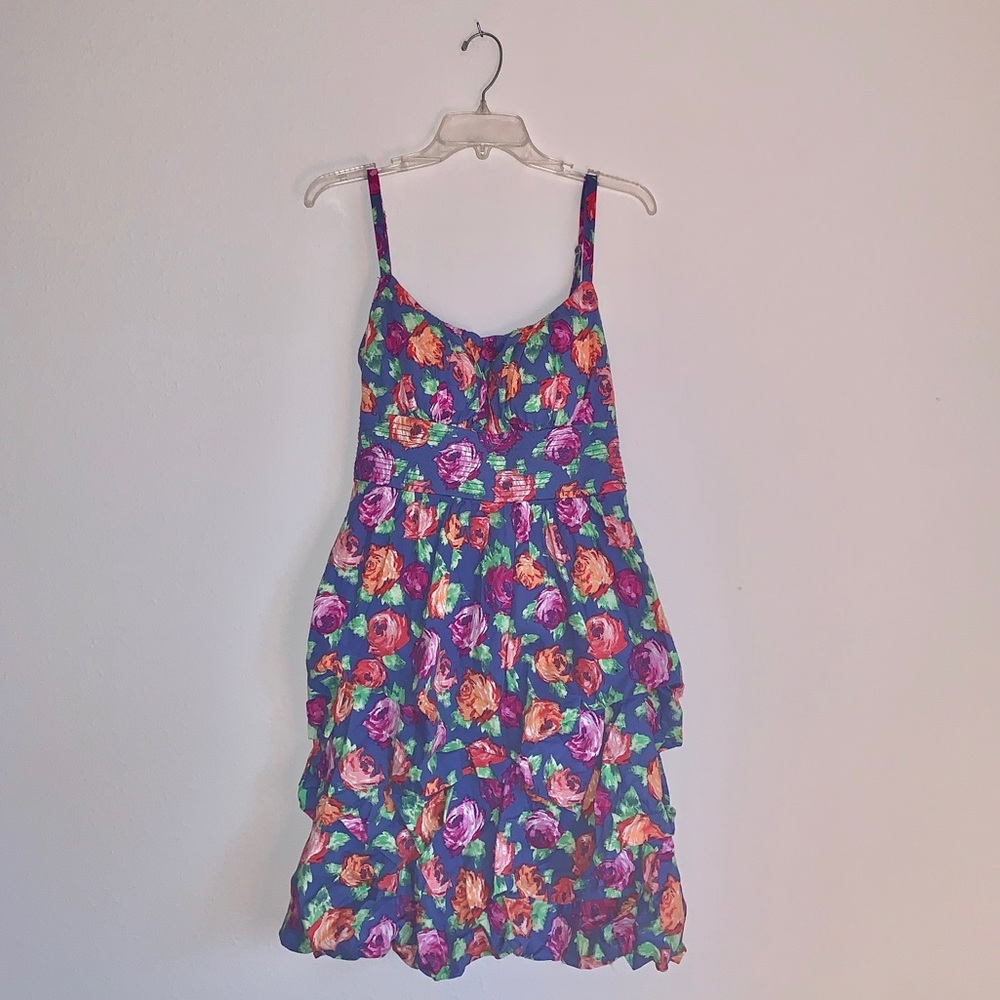 Women’s Spaghetti Strap Floral Rouched Dress